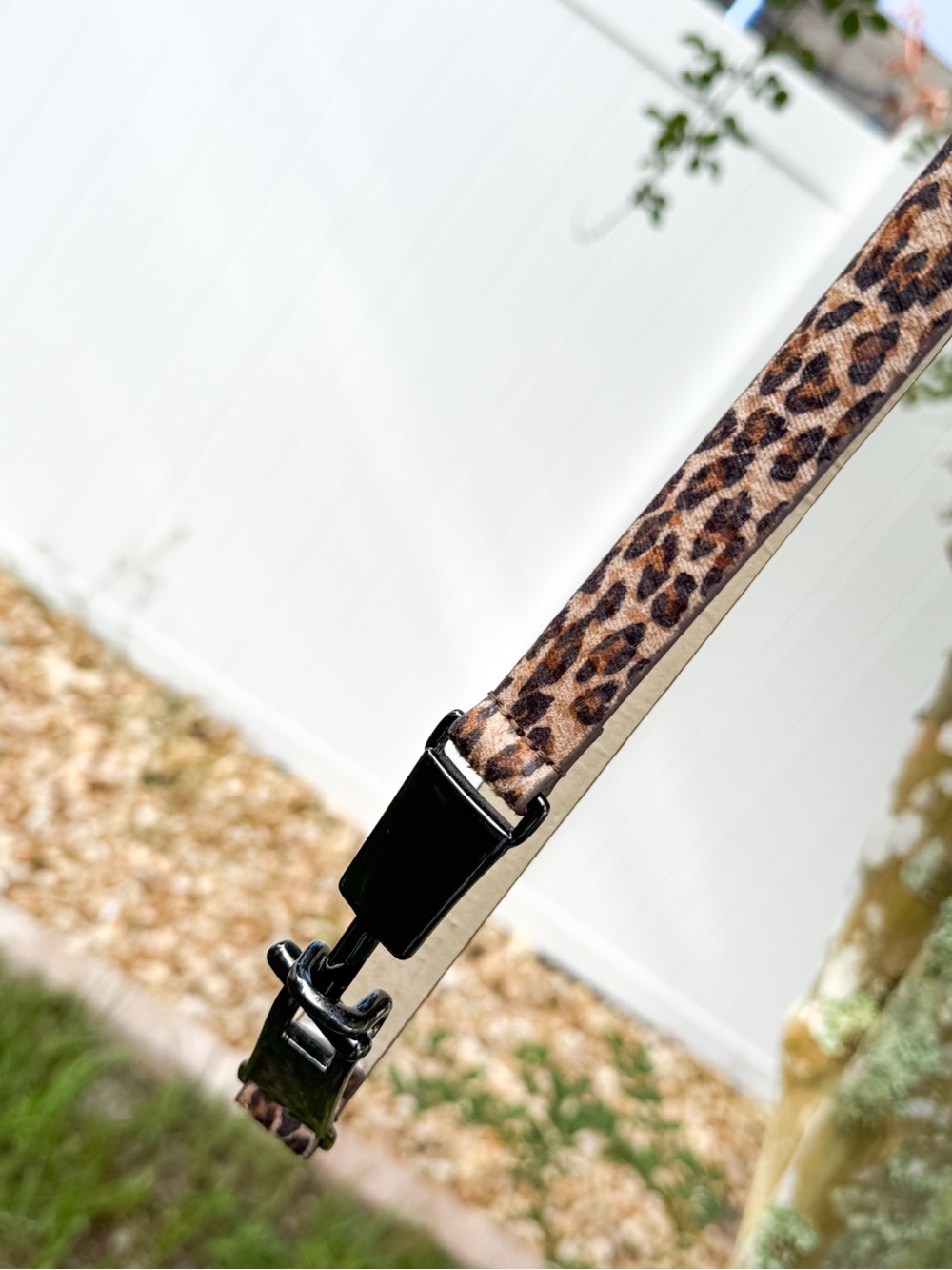 Leopard Print Adjustable Belt Black Hook Closure Animal Print OS